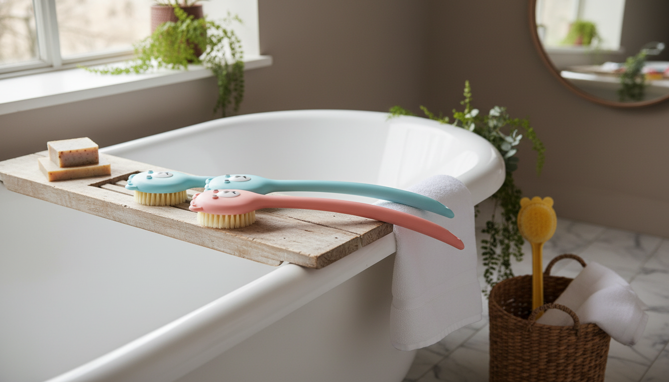 Soft Long-Handle Nylon Back Scrubber: Gentle Exfoliation